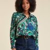 LA FEE maraboutee Losvallend Ecovero Viscose Shirt Met Sjaalprint