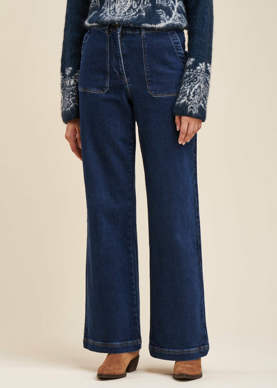 LA FEE maraboutee Ecologisch Katoenen Flare Jeans