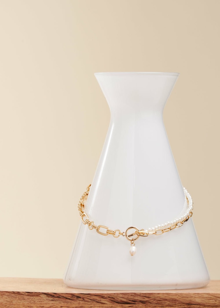 LA FEE maraboutee Asymmetrische Zoetwaterparelketting Met Meerdere Kettingen