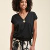 LA FEE maraboutee Lyocell T-Shirt Met Korte Mouwen