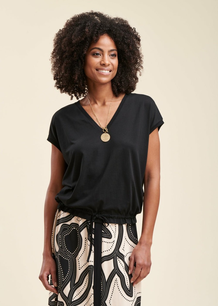 LA FEE maraboutee Lyocell T-Shirt Met Korte Mouwen