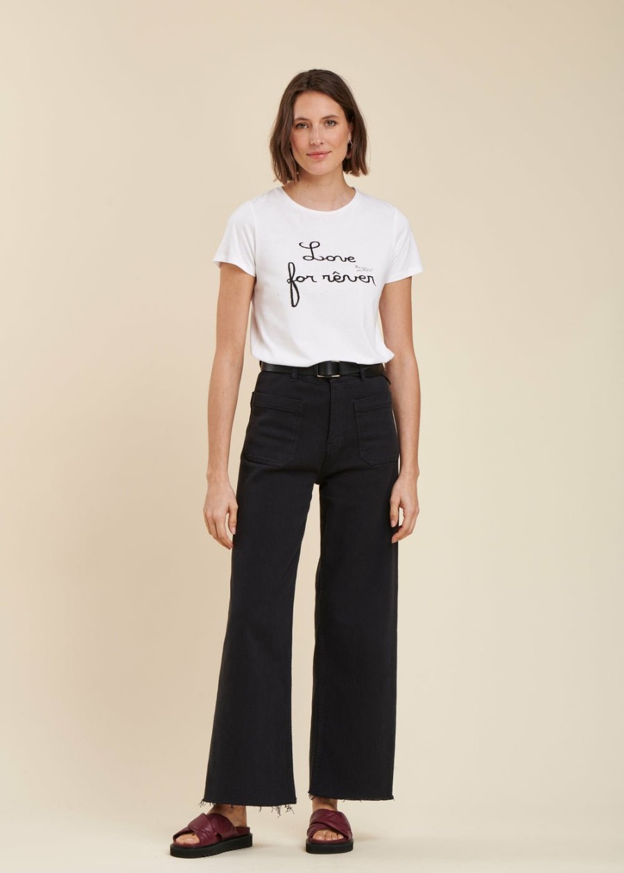 LA FEE maraboutee Ecologisch Katoenen Flare Jeans