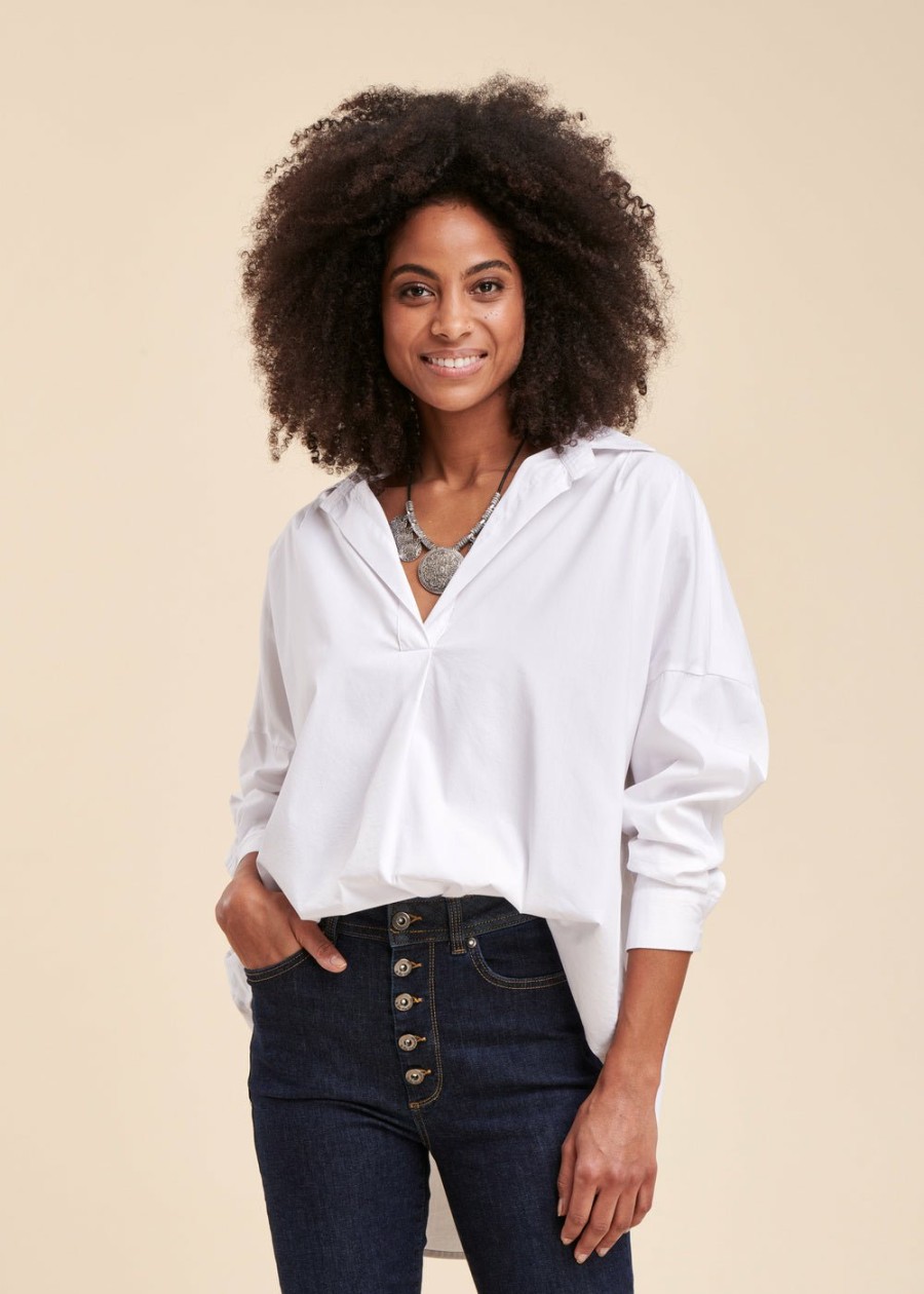 LA FEE maraboutee Breeddoek Blouse Met Lange Mouwen