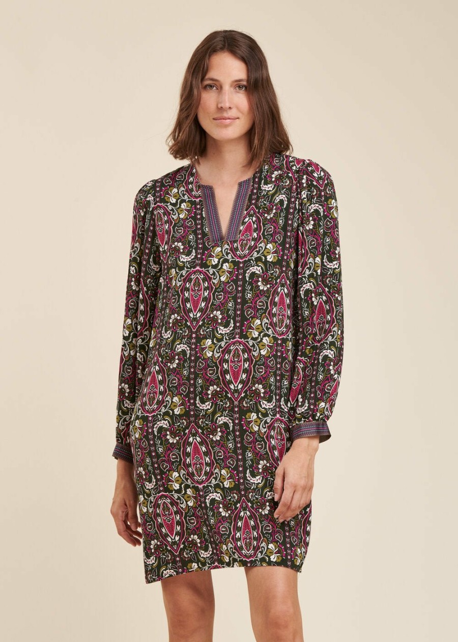 LA FEE maraboutee Korte Jurk Met Bloemenprint In Ecovero Viscose