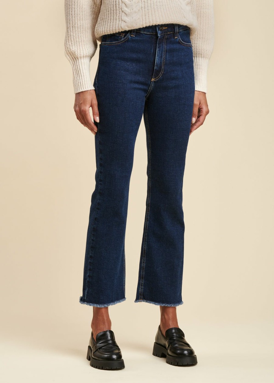 LA FEE maraboutee Licht Uitlopende Cropped Jeans