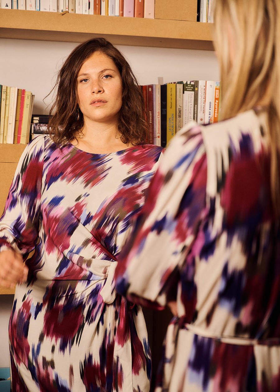 LA FEE maraboutee Korte Jurk Met Bloemenprint In Ecovero Viscose