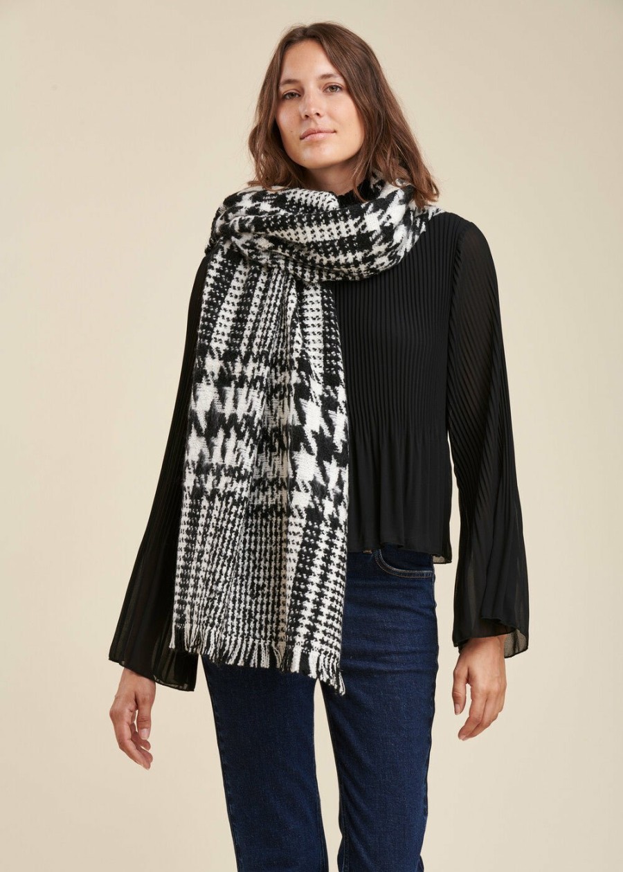 LA FEE maraboutee Tweekleurige Maxi Houndstooth Sjaal