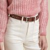 LA FEE maraboutee Runderleren Borduursel En Studs Riem