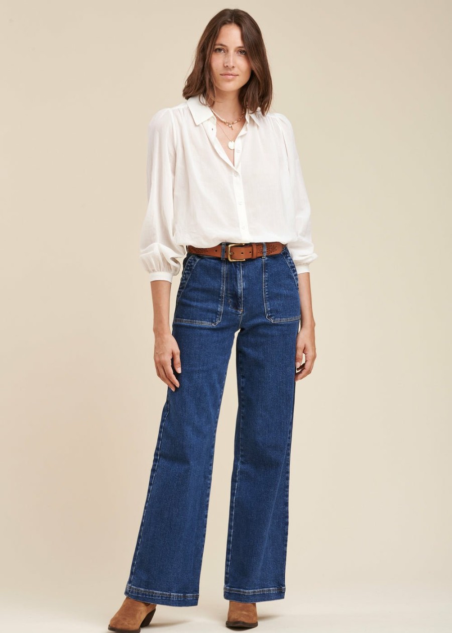 LA FEE maraboutee Ecologisch Katoenen Flare Jeans