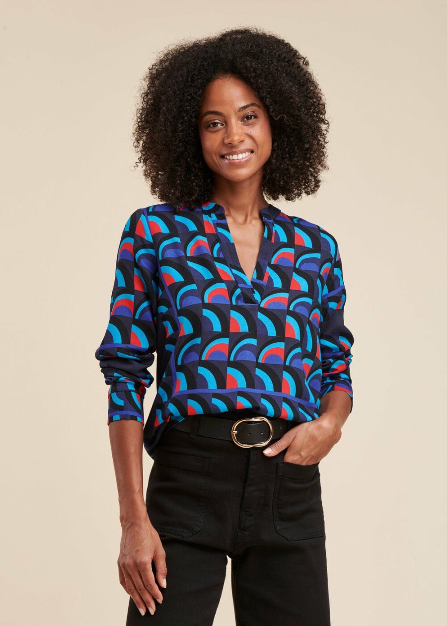 LA FEE maraboutee Top Met Grafische Print In Ecovero Viscose