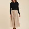 LA FEE maraboutee Lange Geplooide Formele Rok Met Pailletten En Elastische Tailleband