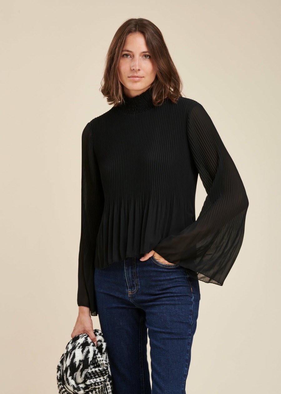 LA FEE maraboutee Geplooide Polyester Voile Top