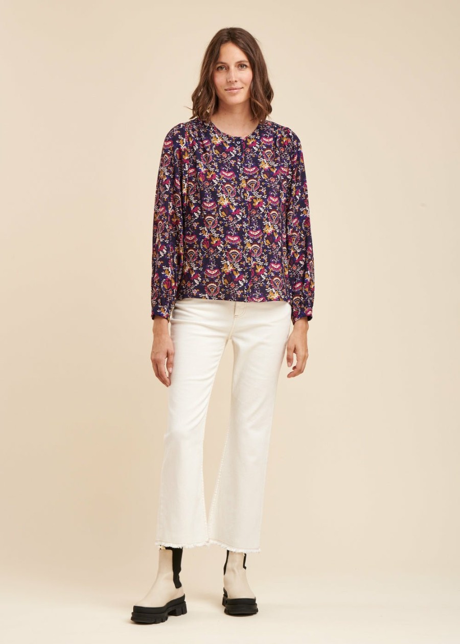 LA FEE maraboutee Losvallend Shirt Van Ecovero Viscose Met Print