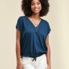 LA FEE maraboutee Lyocell T-Shirt Met Korte Mouwen