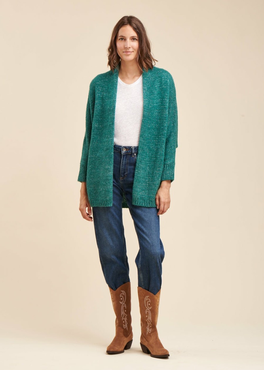 LA FEE maraboutee Oversized Gebreid Iriserend Vest