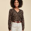 LA FEE maraboutee Rechte Top Met Luipaardprint