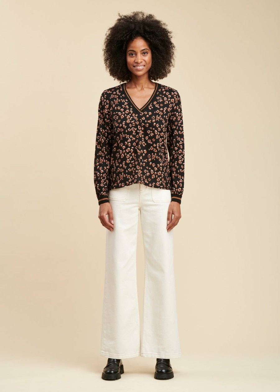 LA FEE maraboutee Rechte Top Met Luipaardprint