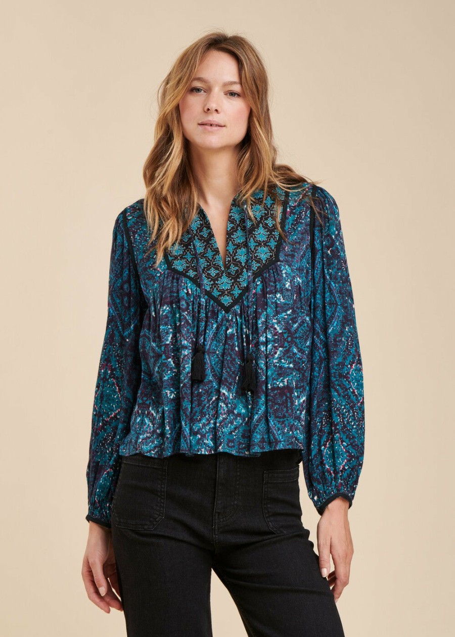 LA FEE maraboutee Ecovero Viscose Top Met Print Set