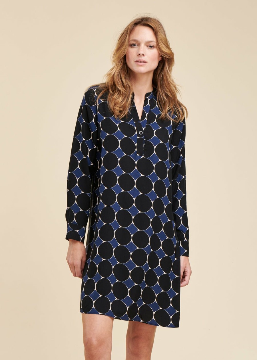 LA FEE maraboutee Korte Jurk Met Grafische Print In Ecovero Viscose