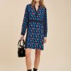 LA FEE maraboutee Korte Jurk Met Grafische Print In Ecovero Viscose