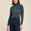 LA FEE maraboutee Multicolour Streep Turtleneck T-Shirt