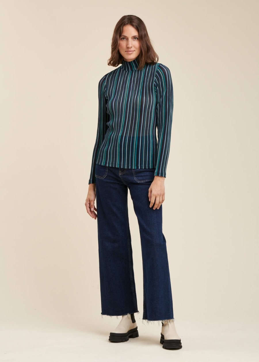 LA FEE maraboutee Multicolour Streep Turtleneck T-Shirt