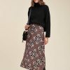 LA FEE maraboutee Halflange Rok Met Sjaalprint In Ecovero Viscose